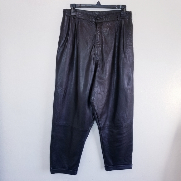 Reformation | Leather Stevie Tapered Leg Crop Pants L - Picture 1 of 12